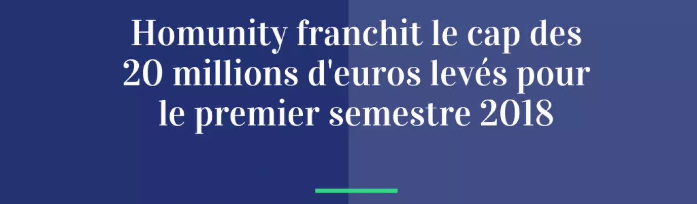 Homunity franchit le cap des 20 millions d’euros levés pour le premier semestre 2018