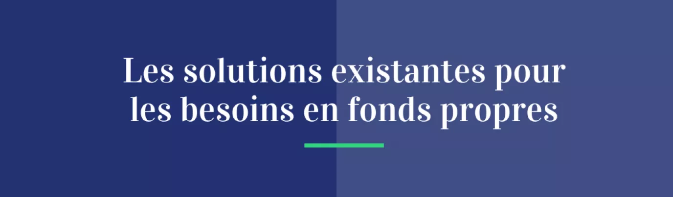 Les solutions existantes pour les besoins en fonds propres